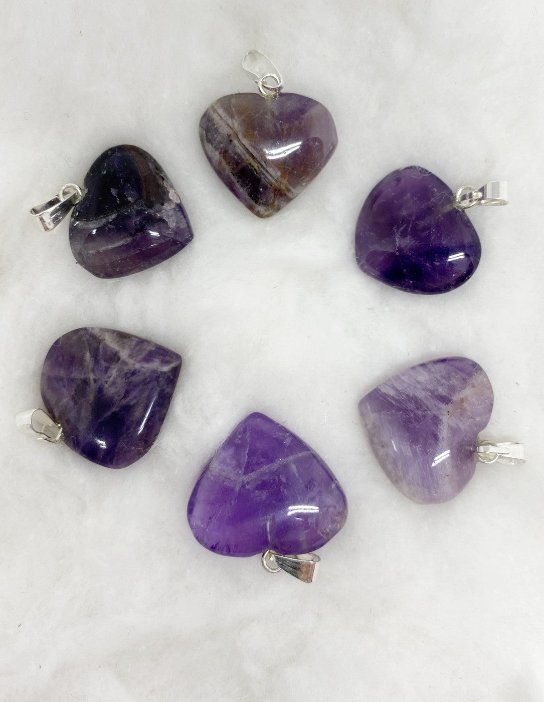 Amethyst Crystal Heart Pendant