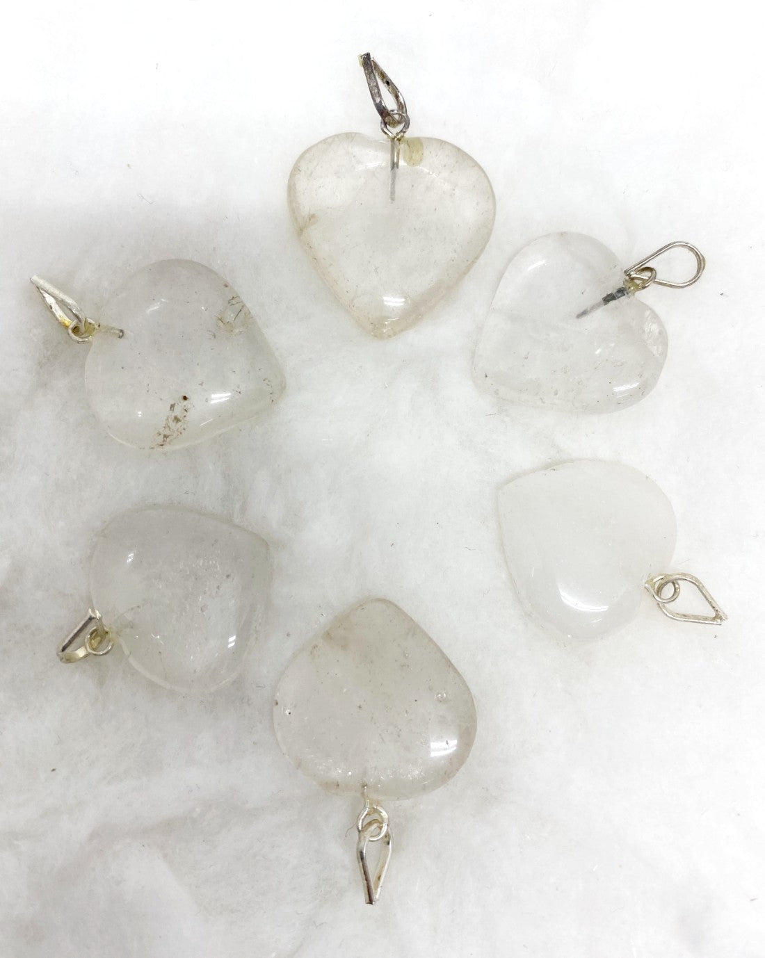 Clear Quartz Crystal Heart Pendant, Genuine Heart Shaped Necklaces