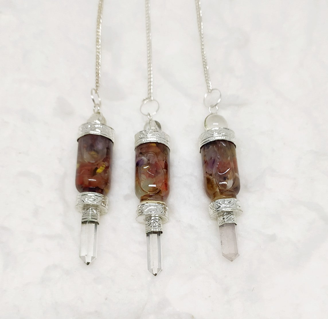 Chakra Orgone Bottle Pendulum- Healing Dowsing Pendulum