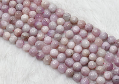 Kunzite Beads, Natural Round Crystal Beads 6mm to 10mm