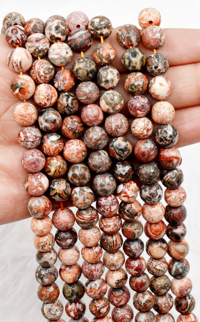 Leopardskin Jasper Beads, Natural Round Crystal Beads 6mm to 10mm