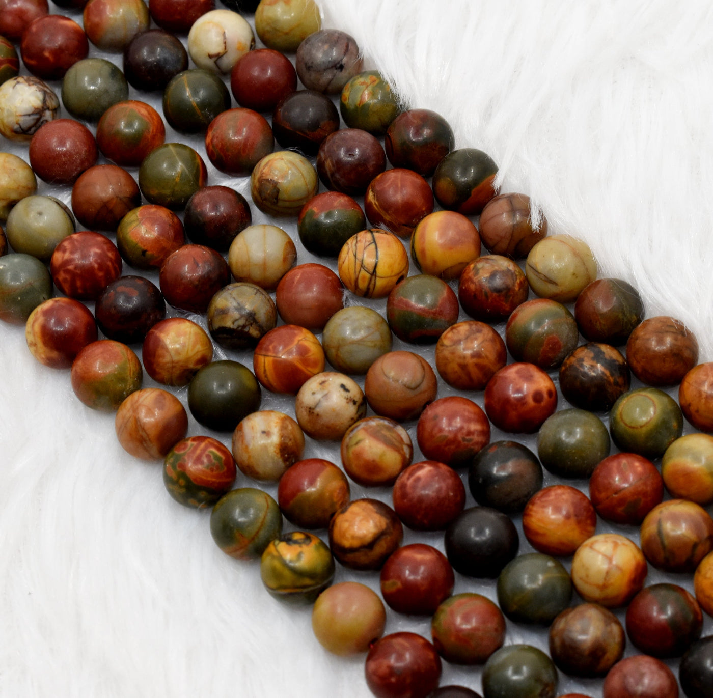 Multi Picasso Jasper Beads, Natural Round Crystal Beads 4mm to 10mm