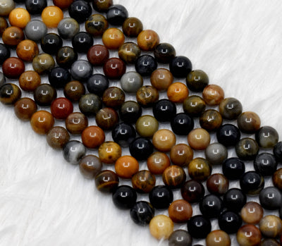 Petrified Wood Beads, Natural Round Crystal Beads 6mm to 10mm