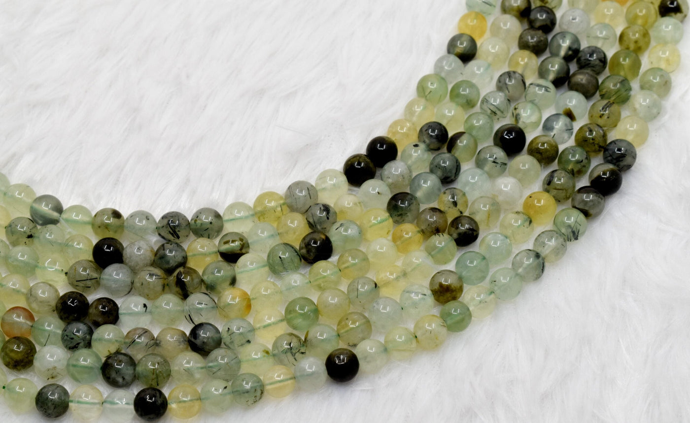 Prehnite Beads, Natural Round Crystal Beads 6mm to 10mm