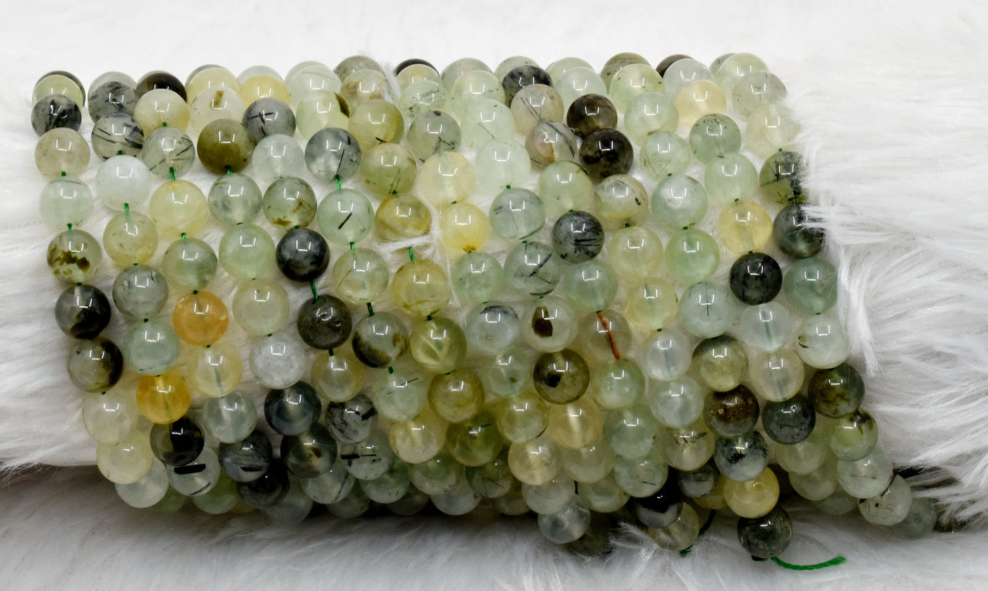 Prehnite Beads, Natural Round Crystal Beads 6mm to 10mm