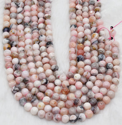 Pink Opal Beads, Natural Round Crystal Beads 6mm to 10mm