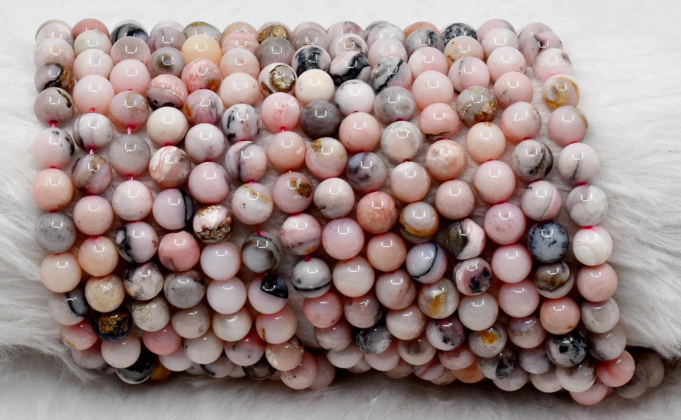 Pink Opal Beads, Natural Round Crystal Beads 6mm to 10mm