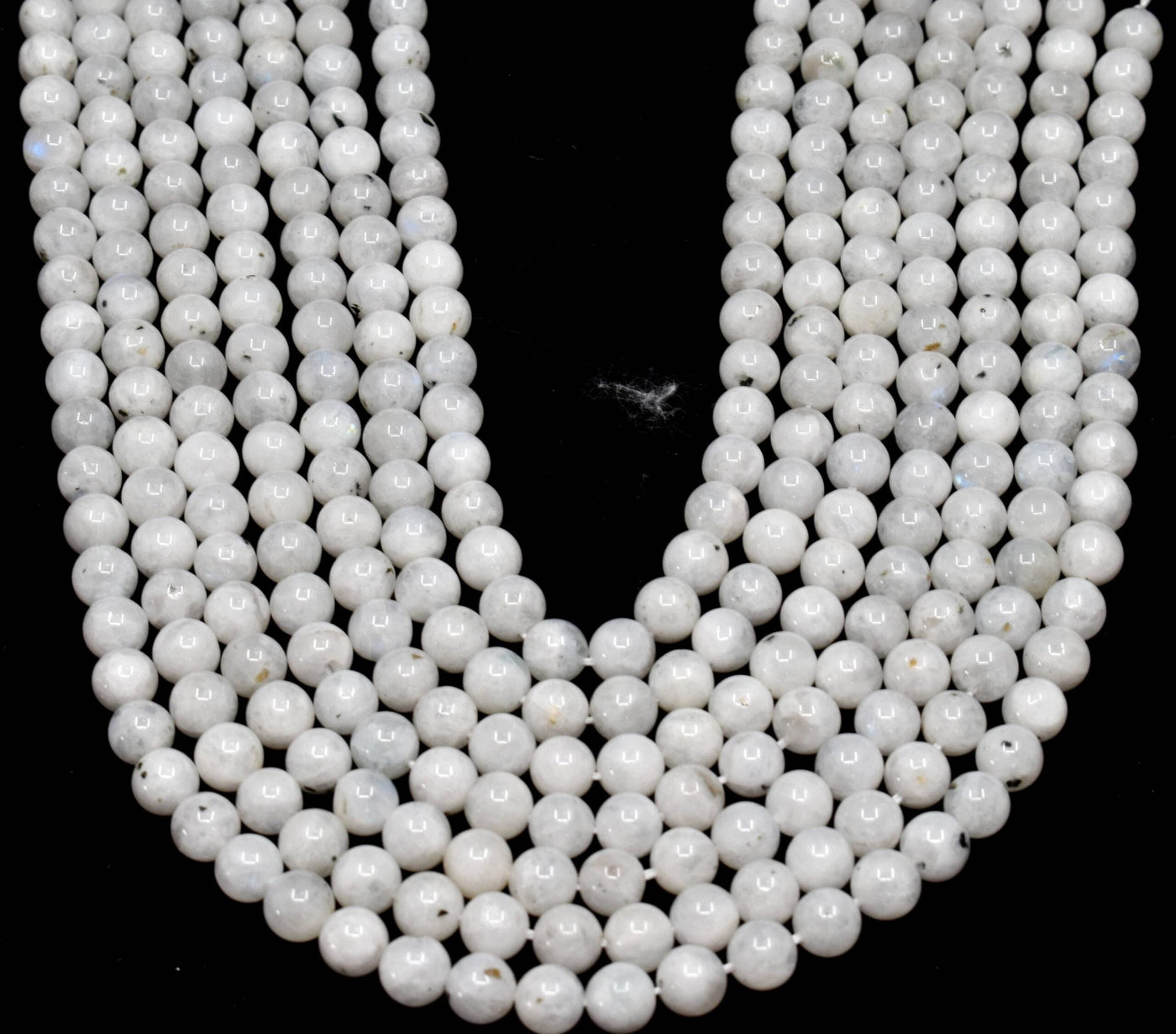 White Rainbow Moonstone Beads, Natural Round Crystal Beads 6mm to 10mm