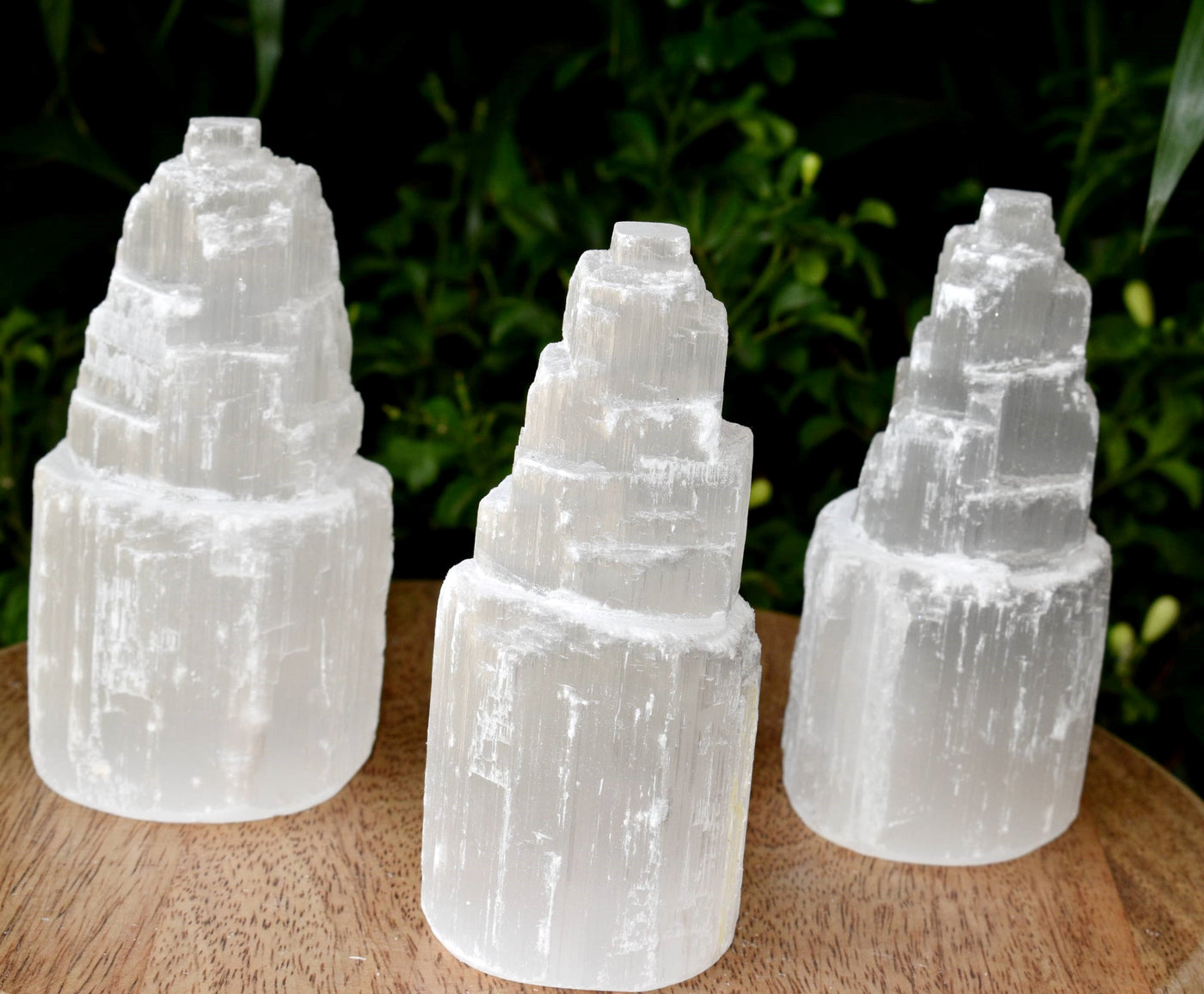 Natural Rough Selenite Swirl Towers, 4" Genuine Healing White Spiral Crystal