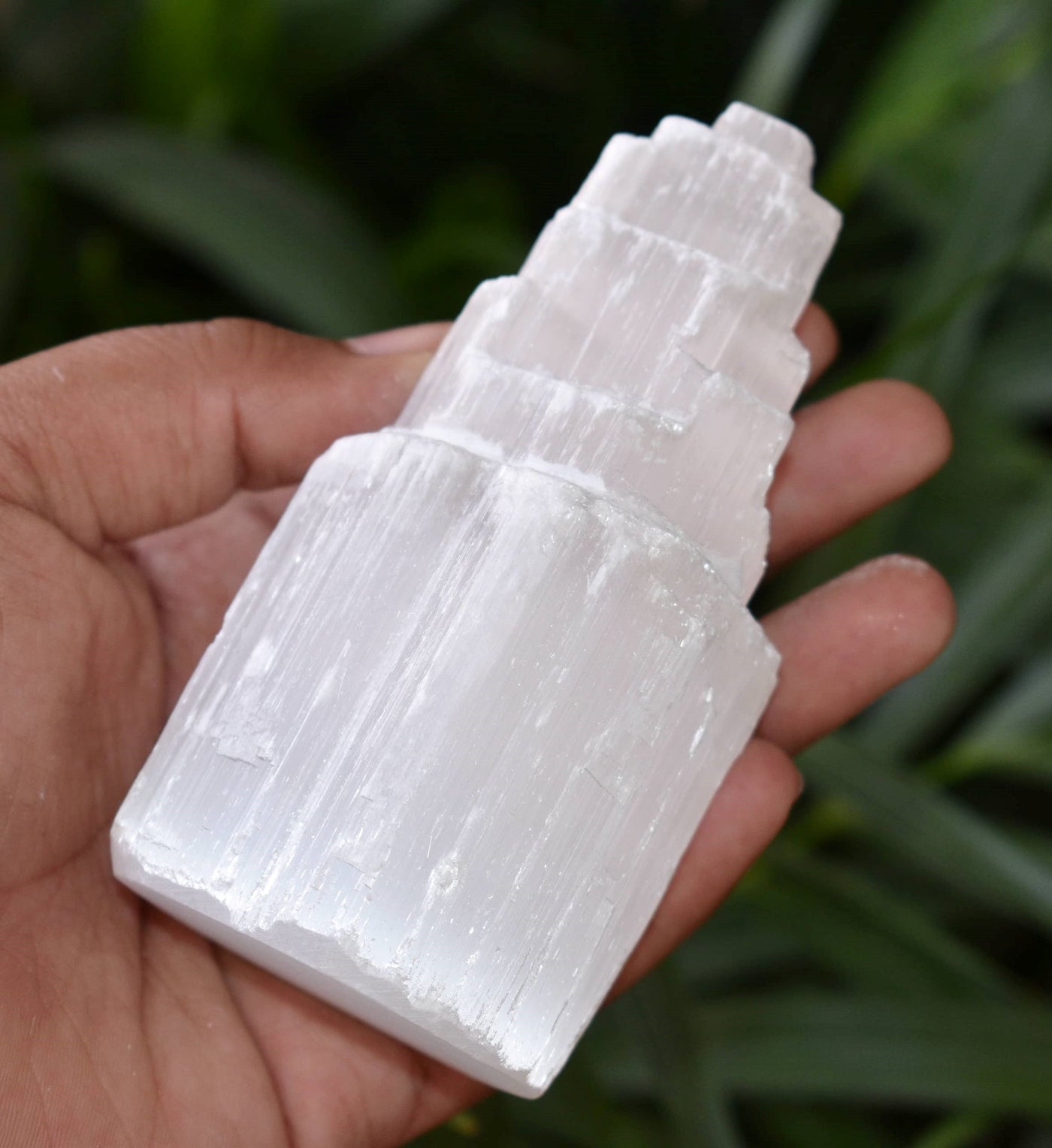 Natural Rough Selenite Swirl Towers, 4" Genuine Healing White Spiral Crystal