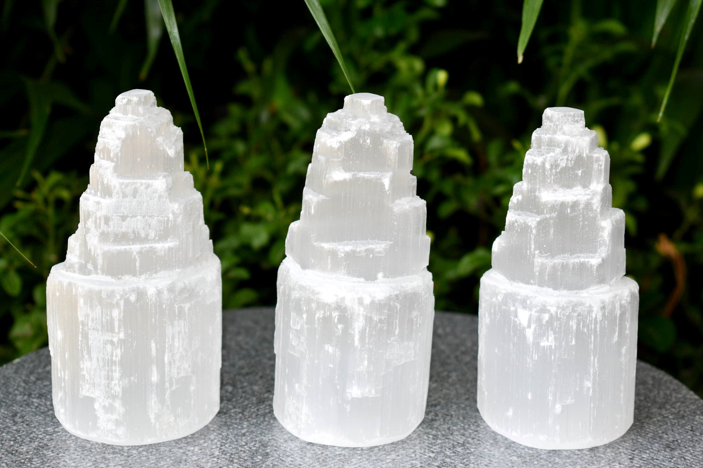 Natural Rough Selenite Swirl Towers, 4" Genuine Healing White Spiral Crystal