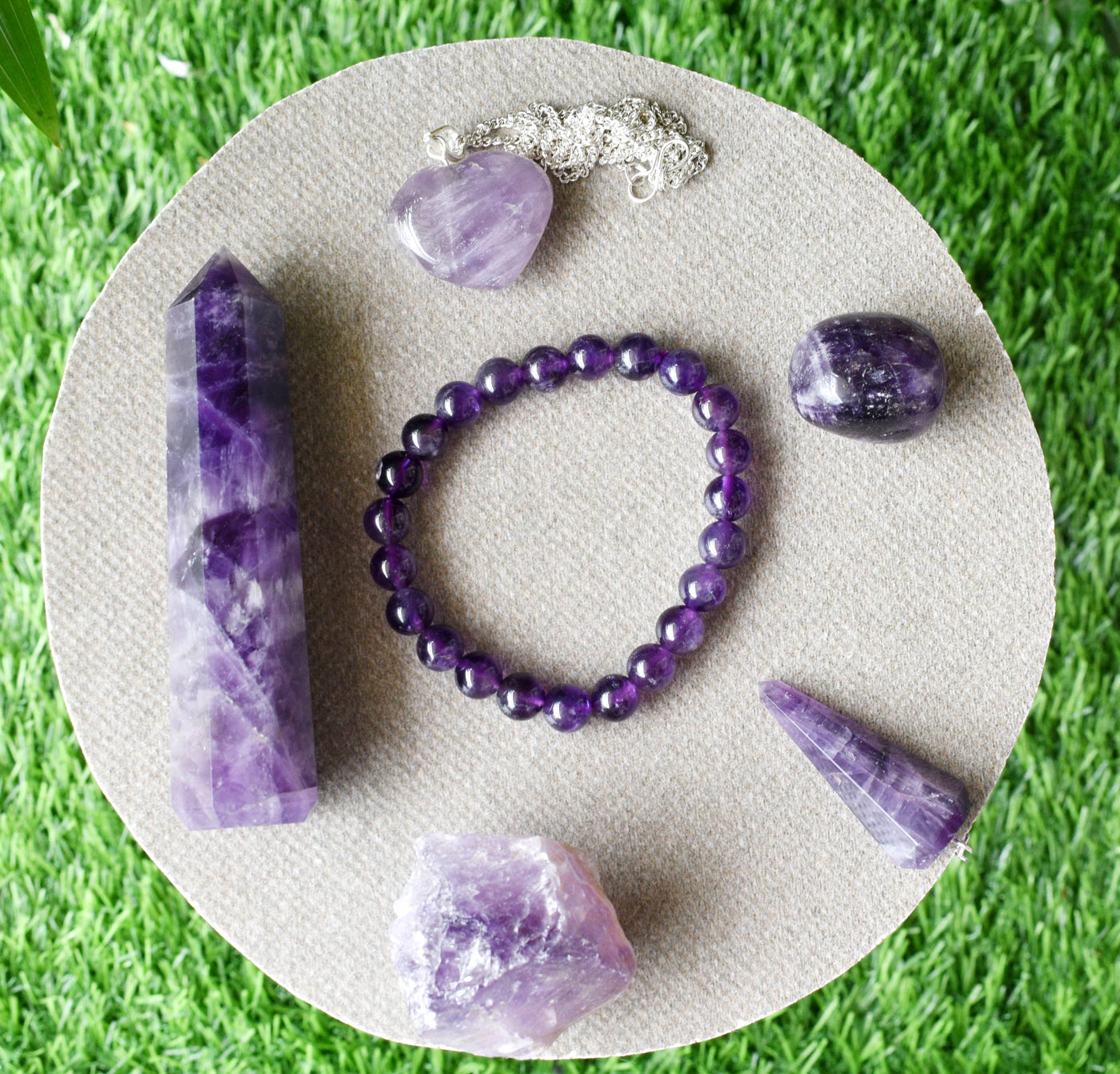 Amethyst Crystal Gift Set For Emotional Support and Protection, Real Polished Gemstones.- Natural Amethyst Gemstone.