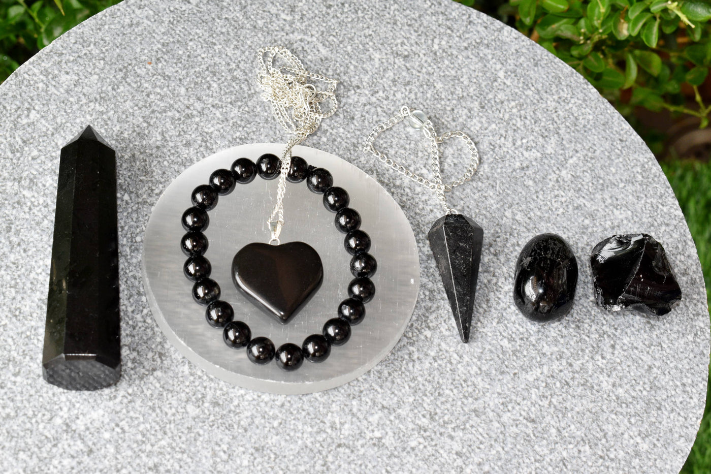 Black Tourmaline Crystal Gift Set For Emotional Support and Protection, Real Polished Gemstones.