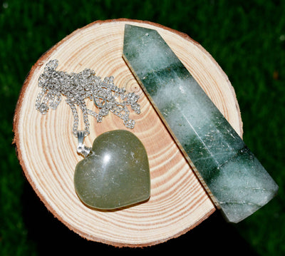 Green Aventurine Crystal Gift Set For Emotional Support and Protection, Real Polished Gemstones.