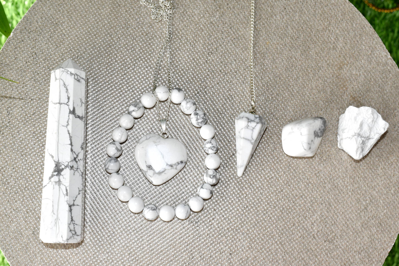 Howlite Crystal Gift Set For Emotional Support and Protection, Real Polished Gemstones.