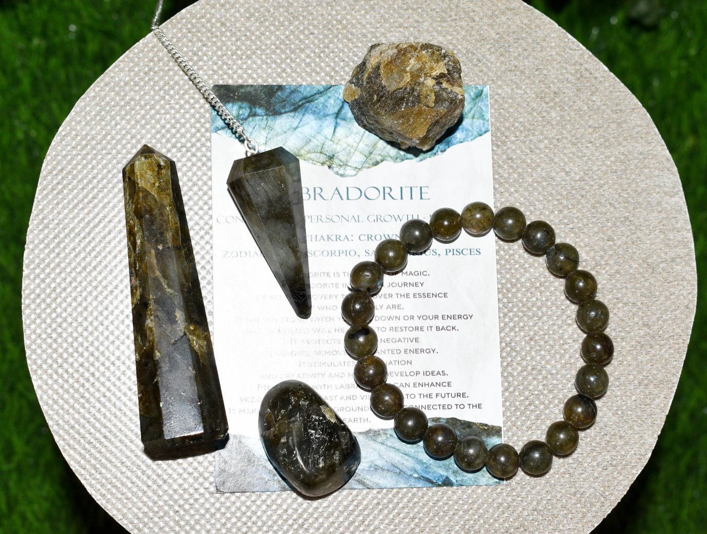 Labradorite Crystal Gift Set For Emotional Support and Protection, Real Polished Gemstones.