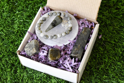 Labradorite Crystal Gift Set For Emotional Support and Protection, Real Polished Gemstones.