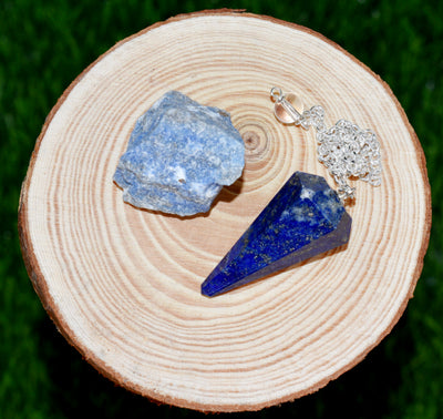 Lapis Lazuli Crystal Gift Set For Emotional Support and Protection, Real Polished Gemstones.