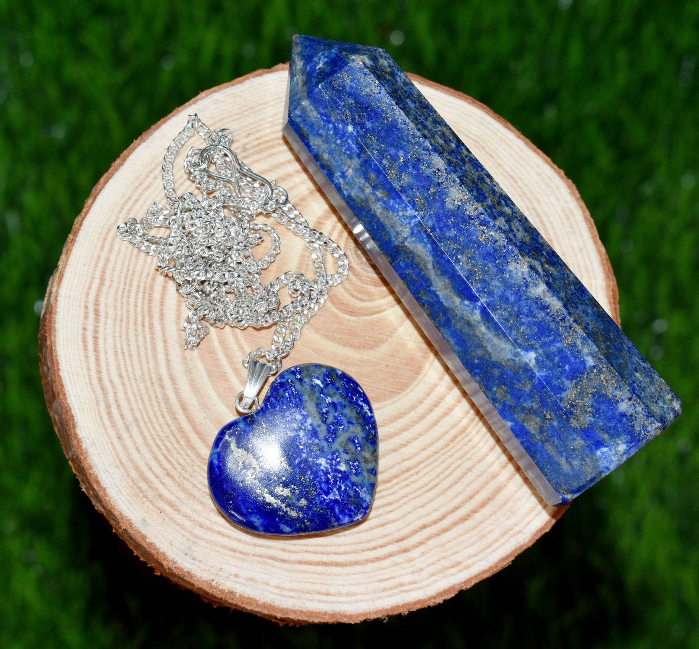 Lapis Lazuli Crystal Gift Set For Emotional Support and Protection, Real Polished Gemstones.