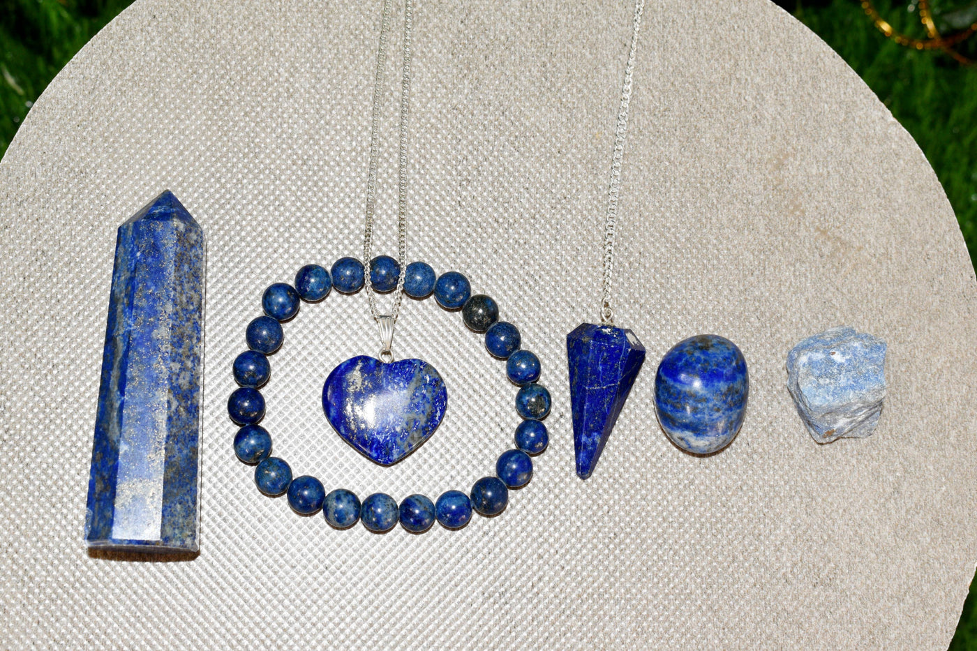 Lapis Lazuli Crystal Gift Set For Emotional Support and Protection, Real Polished Gemstones.