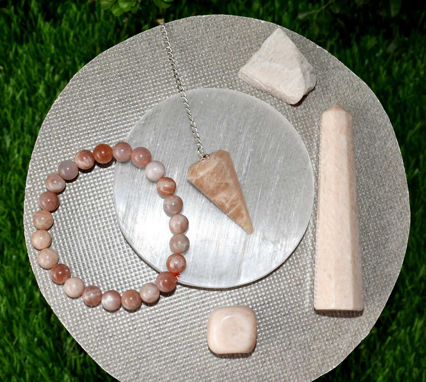 Moonstone Crystal Gift Set For Emotional Support and Protection, Real Polished Gemstones.