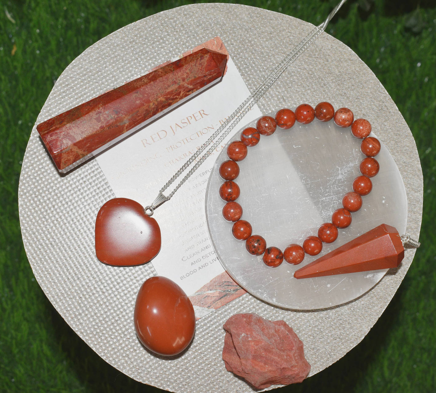 Red Jasper Crystal Gift Set For Emotional Support and Protection, Real Polished Gemstones.