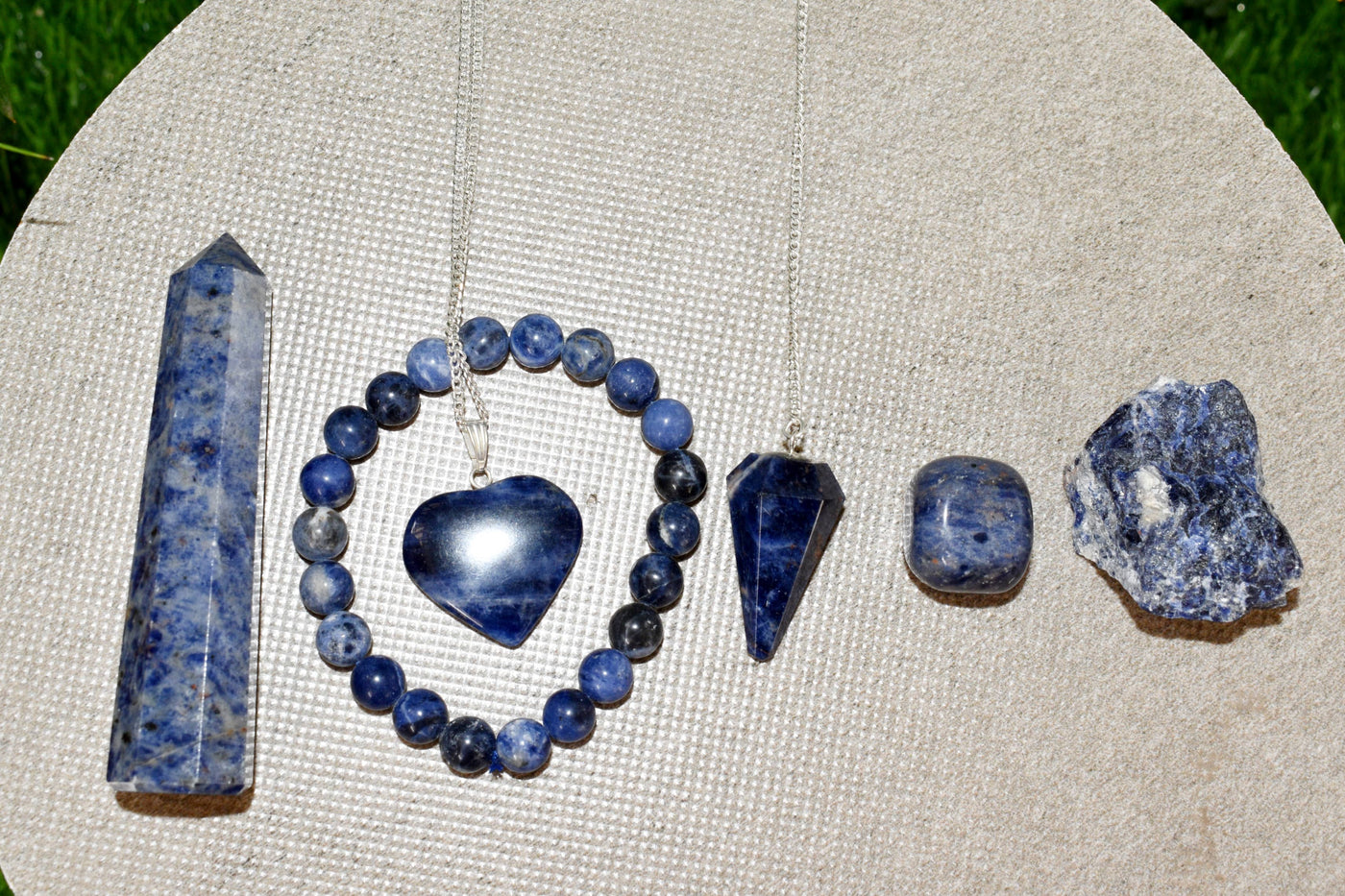 Sodalite Crystal Gift Set For Emotional Support and Protection, Real Polished Gemstones.