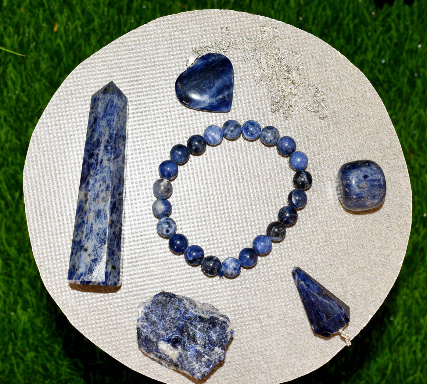 Sodalite Crystal Gift Set For Emotional Support and Protection, Real Polished Gemstones.