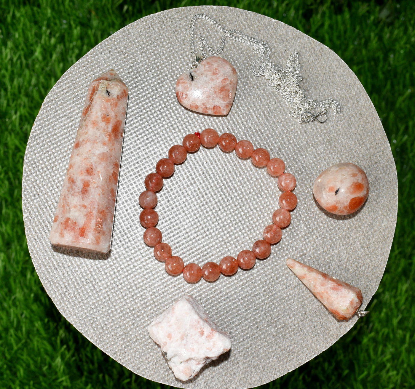 Sunstone Crystal Gift Set For Emotional Support and Protection, Real Polished Gemstones.