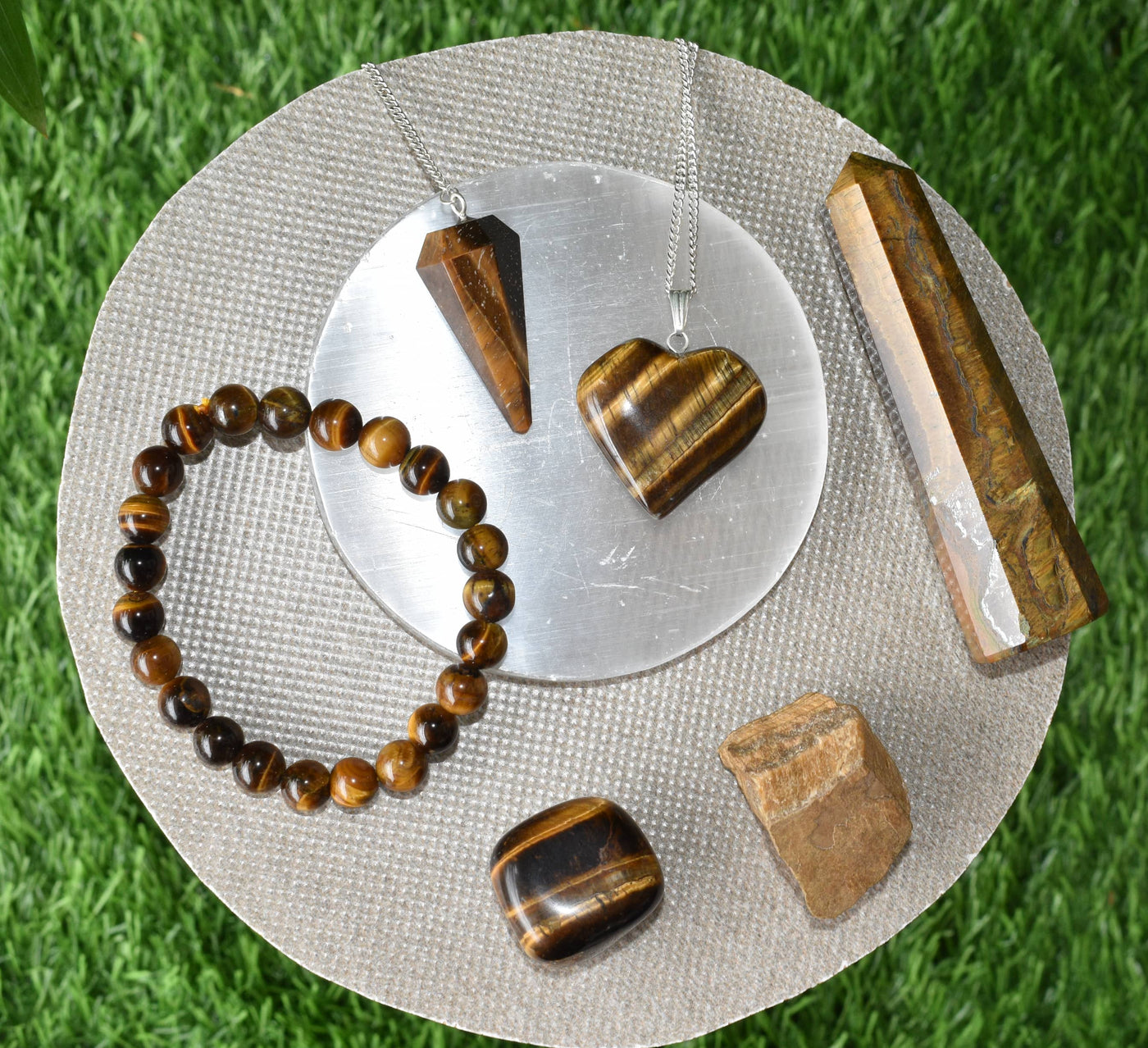 Tiger Eye Crystal Gift Set For Emotional Support and Protection, Real Polished Gemstones.