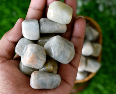 Aquamarine Tumbled Stones, Genuine A Grade Crystals 