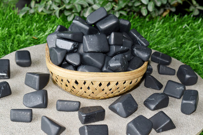 Black Shungite Tumbled Crystals (Elimination Toxins and Clarity )