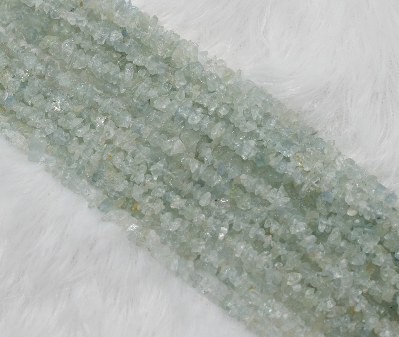 Uncut Raw Aquamarine Crystal Chip Beads for Necklace (Protection and Anxiety Relief)