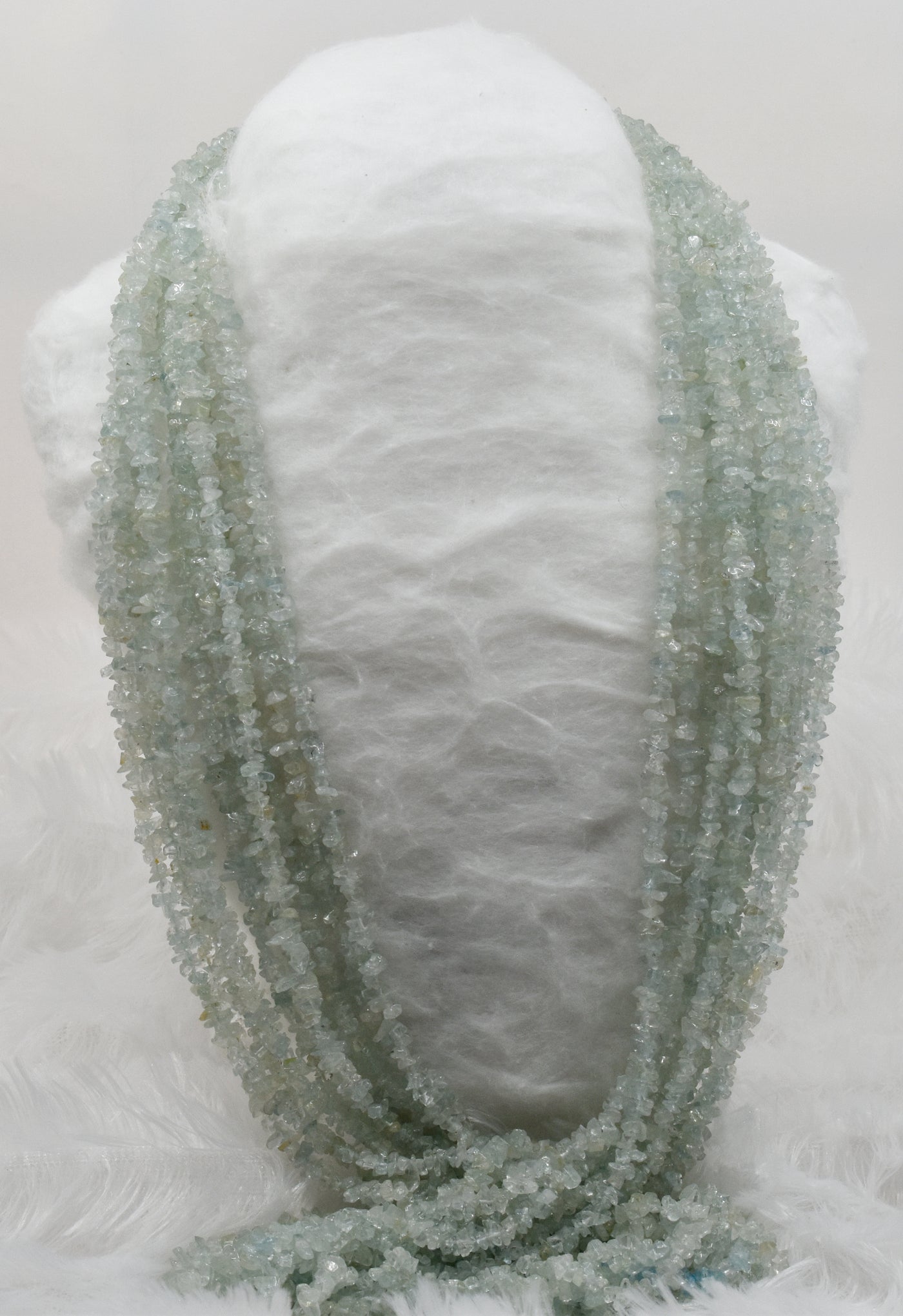 Uncut Raw Aquamarine Crystal Chip Beads for Necklace (Protection and Anxiety Relief)