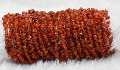 Uncut Raw Carnelian Crystal Chip Beads for Necklace (Manifestation and Passion)