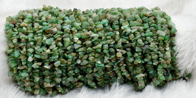 Uncut Raw Chrysophase Crystal Chip Beads for Necklace (Communication and Gentle Self-Expression)