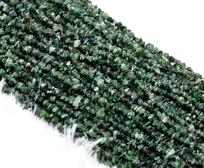 Uncut Raw Emerald Crystal Chip Beads for Necklace (Intuition and Power)