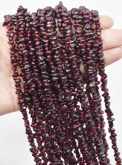 Uncut Raw Garnet Crystal Chip Beads for Necklace (Manifestation and Power)