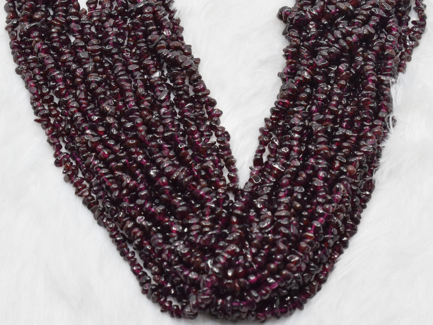 Uncut Raw Garnet Crystal Chip Beads for Necklace (Manifestation and Power)