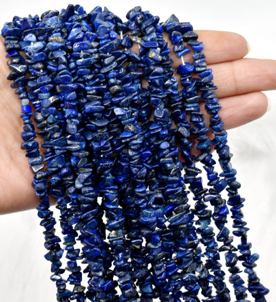 Uncut Raw Lapis Lazuli Crystal Chip Beads for Necklace (Expansion and Insight)