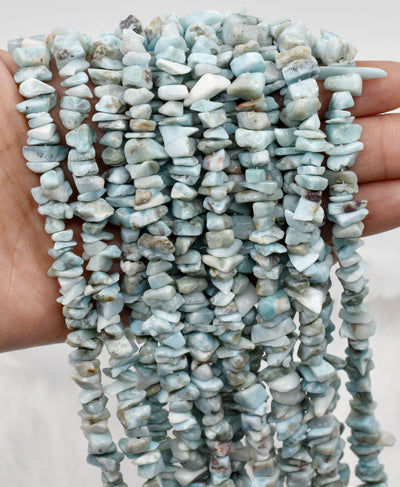 Uncut Raw Larimar Crystal Chip Beads for Necklace (Self Discovery and Wisdom)