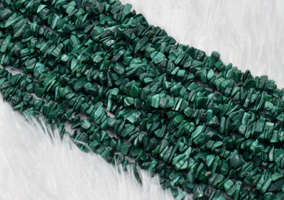 Uncut Raw Malachite Crystal Chip Beads for Necklace (Leadership and Travel)