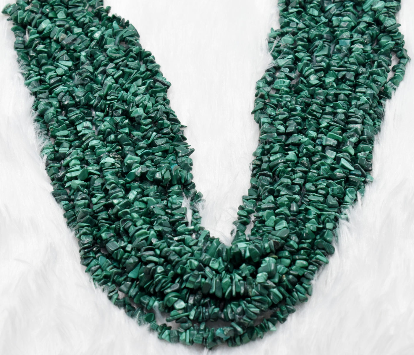 Uncut Raw Malachite Crystal Chip Beads for Necklace (Leadership and Travel)