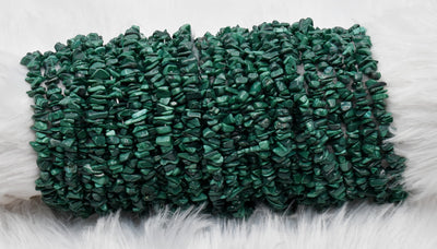 Uncut Raw Malachite Crystal Chip Beads for Necklace (Leadership and Travel)