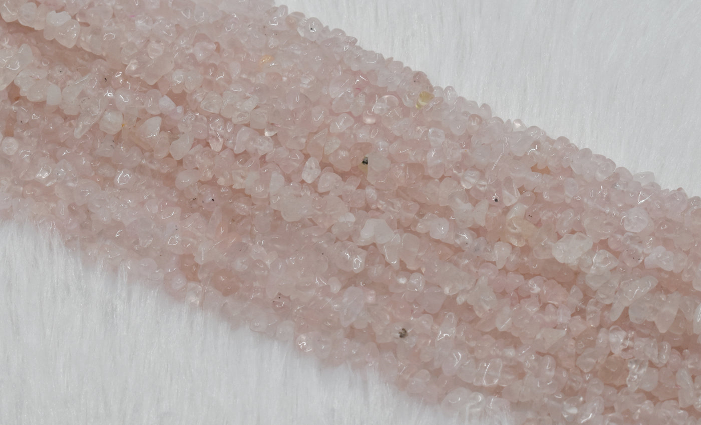 Uncut Raw Rose Quartz Crystal Chip Beads for Necklace (Creativity and Empathy)