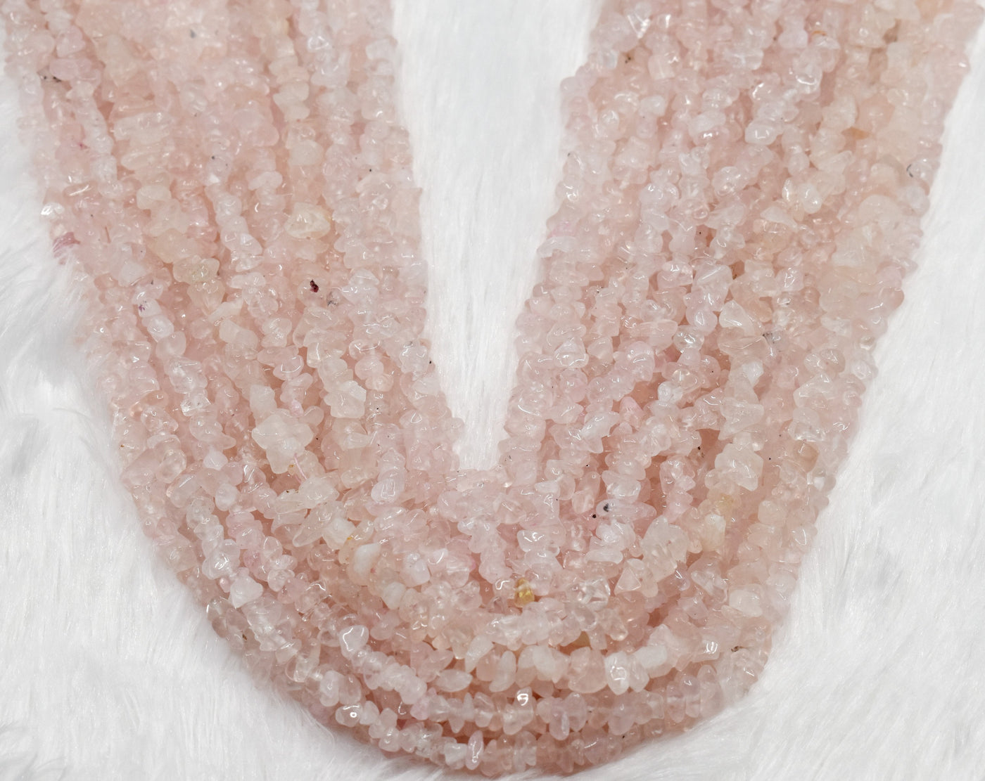 Uncut Raw Rose Quartz Crystal Chip Beads for Necklace (Creativity and Empathy)