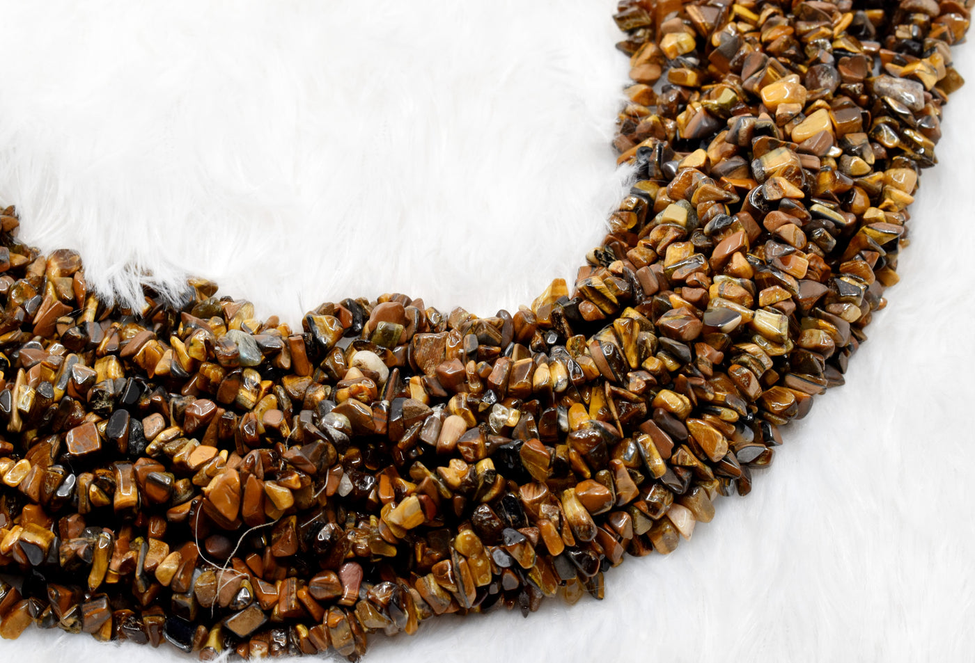 Uncut Raw Tiger Eye Crystal Chip Beads for Necklace (Creativity and Intuition)