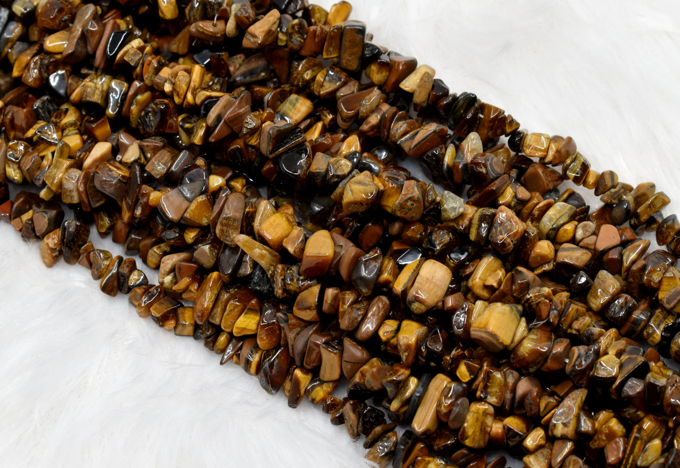 Uncut Raw Tiger Eye Crystal Chip Beads for Necklace (Creativity and Intuition)