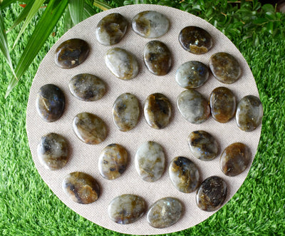 Bulk Lot 50pcs Labradorite Worry Stone for crystal healing (Pocket Palm Stone / Thumb Stone)