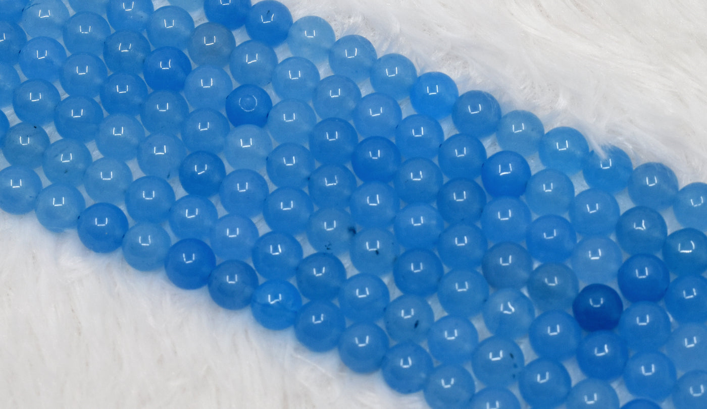 Chalcedony  Dyed Beads, Natural Round Crystal Beads 6mm to 10mm